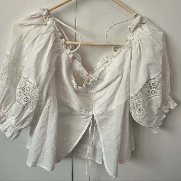 FREE PEOPLE Bambino Cotton Top In White - Picture 7 of 9